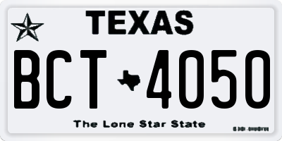 TX license plate BCT4050