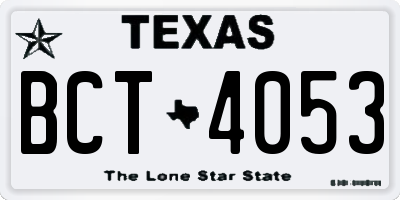 TX license plate BCT4053