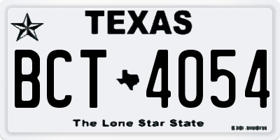 TX license plate BCT4054