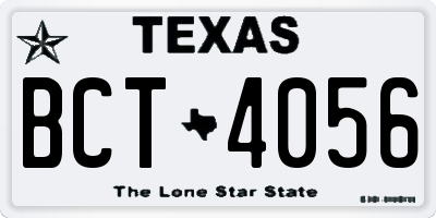 TX license plate BCT4056