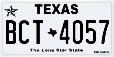 TX license plate BCT4057