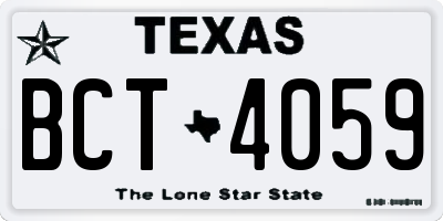 TX license plate BCT4059