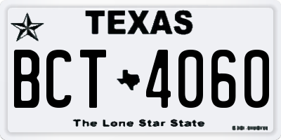 TX license plate BCT4060