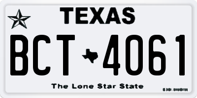 TX license plate BCT4061