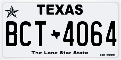 TX license plate BCT4064