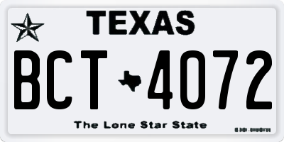 TX license plate BCT4072