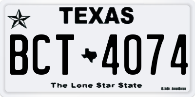 TX license plate BCT4074