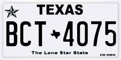 TX license plate BCT4075