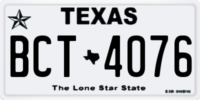TX license plate BCT4076