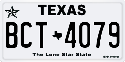 TX license plate BCT4079