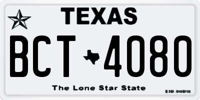 TX license plate BCT4080