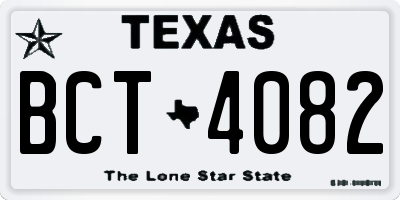 TX license plate BCT4082