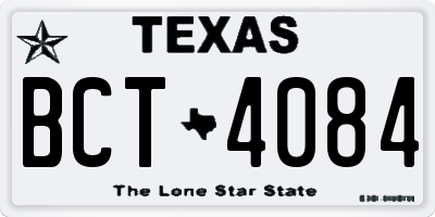 TX license plate BCT4084