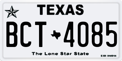 TX license plate BCT4085