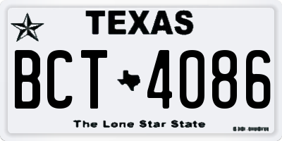 TX license plate BCT4086