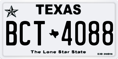 TX license plate BCT4088