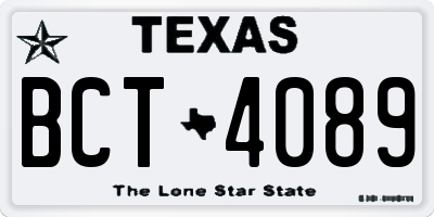 TX license plate BCT4089