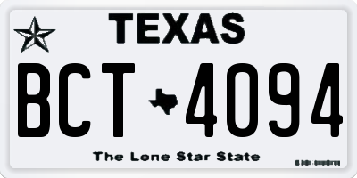 TX license plate BCT4094