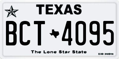 TX license plate BCT4095