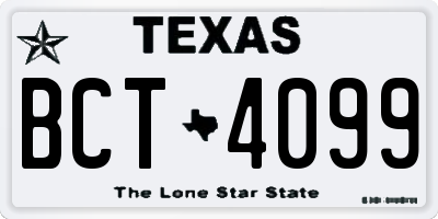 TX license plate BCT4099