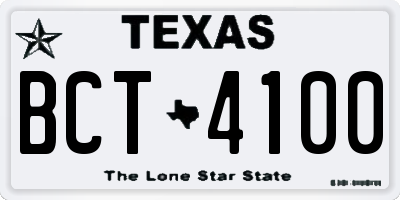 TX license plate BCT4100