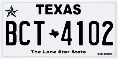 TX license plate BCT4102