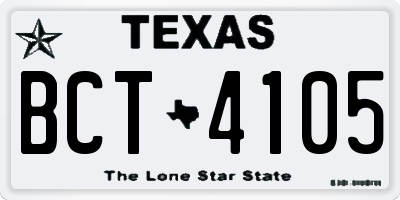 TX license plate BCT4105