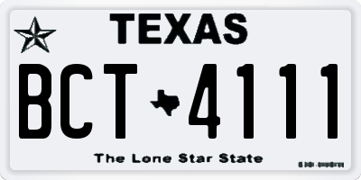 TX license plate BCT4111