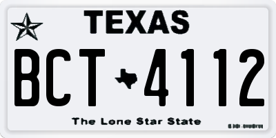 TX license plate BCT4112