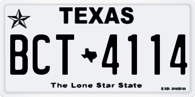 TX license plate BCT4114