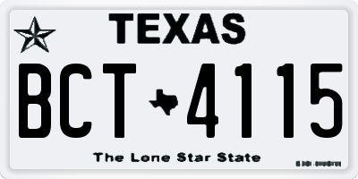 TX license plate BCT4115