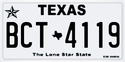 TX license plate BCT4119