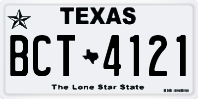 TX license plate BCT4121