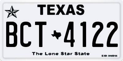 TX license plate BCT4122