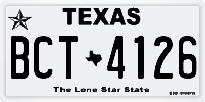 TX license plate BCT4126