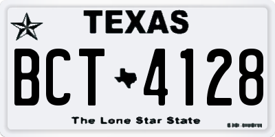 TX license plate BCT4128