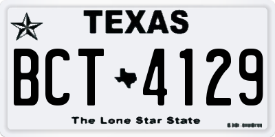 TX license plate BCT4129
