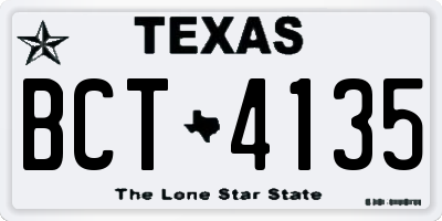 TX license plate BCT4135