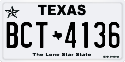 TX license plate BCT4136