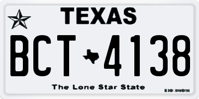 TX license plate BCT4138