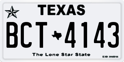 TX license plate BCT4143