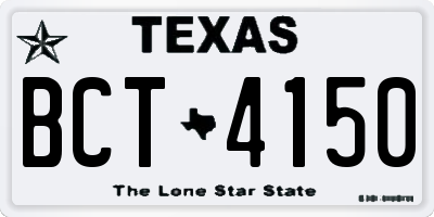TX license plate BCT4150