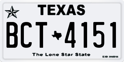 TX license plate BCT4151