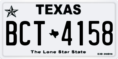 TX license plate BCT4158