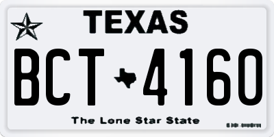 TX license plate BCT4160