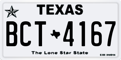 TX license plate BCT4167