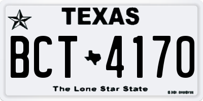 TX license plate BCT4170