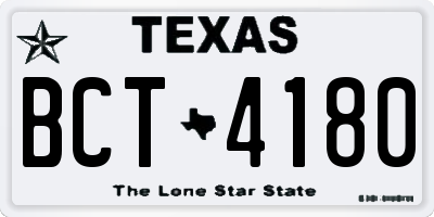 TX license plate BCT4180