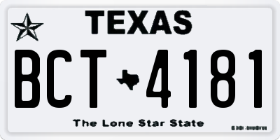 TX license plate BCT4181