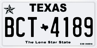 TX license plate BCT4189